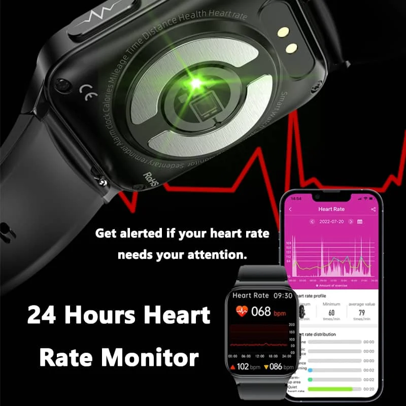 All-in-one Smartwatch voor Gezondheidsmonitoring met Ecg en Bloedglucosetracker
