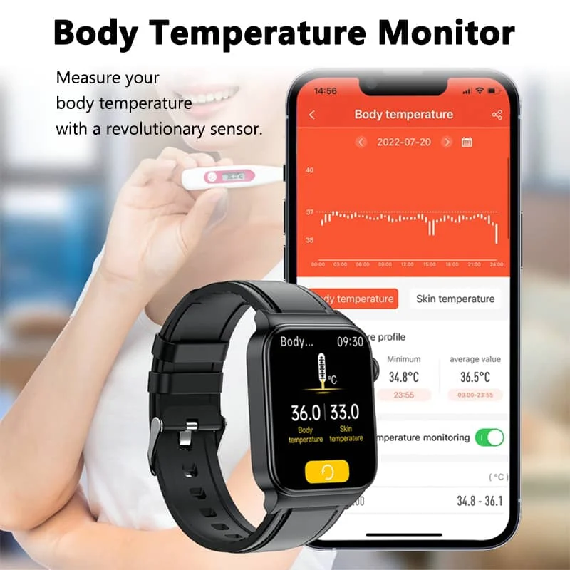 All-in-one Smartwatch voor Gezondheidsmonitoring met Ecg en Bloedglucosetracker