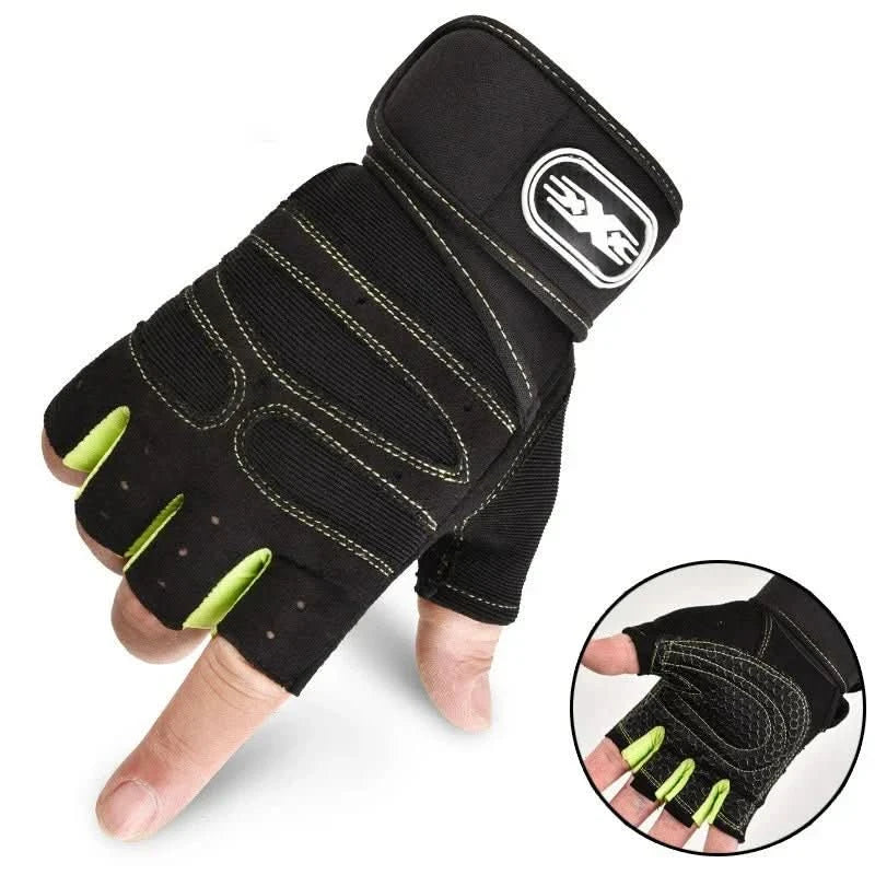 Antislip sporthandschoenen met polsondersteuning voor fitness en wielrennen