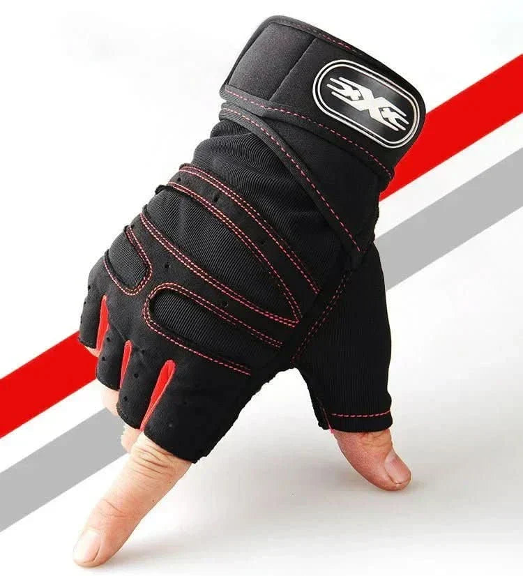 Antislip sporthandschoenen met polsondersteuning voor fitness en wielrennen