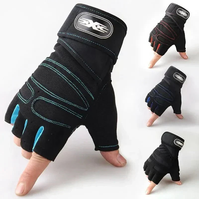 Antislip sporthandschoenen met polsondersteuning voor fitness en wielrennen