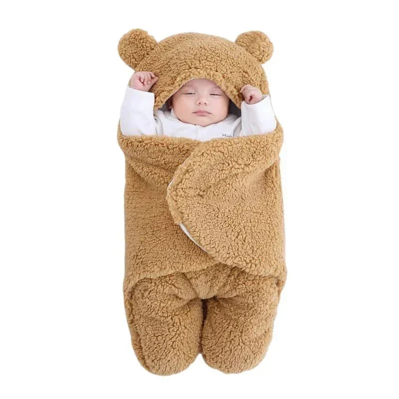 Babyslaapzak – fleece winterdeken teddybeer