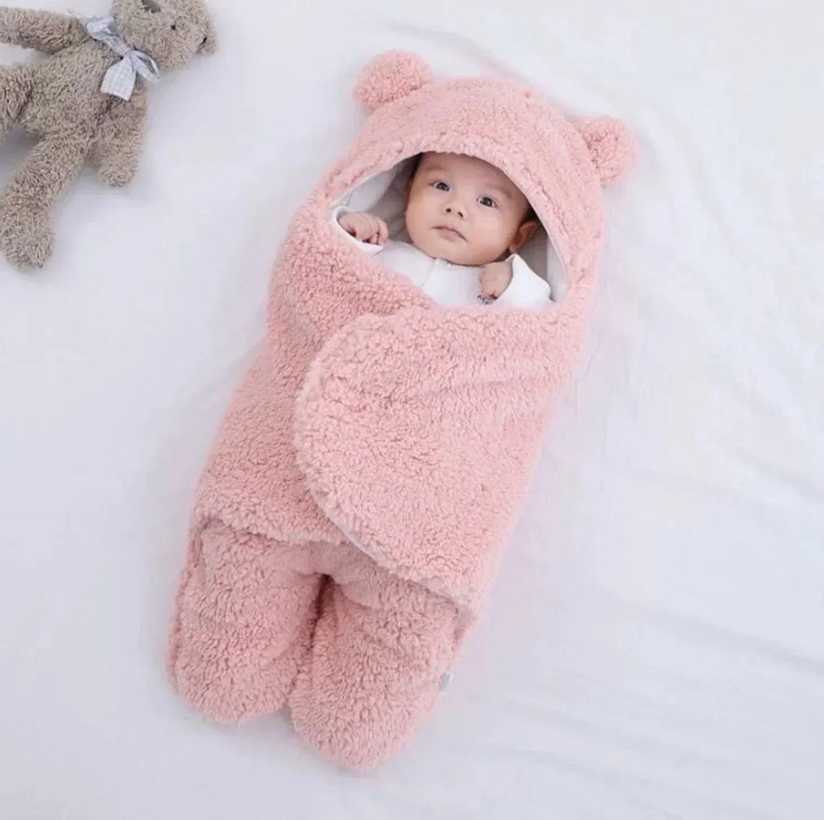 Babyslaapzak – fleece winterdeken teddybeer