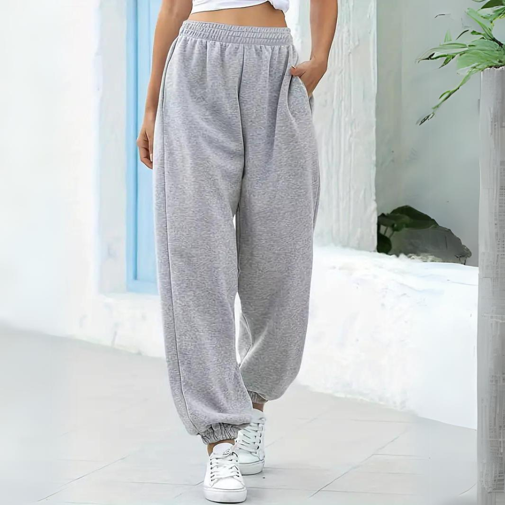 Baggy Joggingbroek met Hoge Taille voor Dames - Losse Pasvorm voor Bewegingsvrijheid en een Casual Look