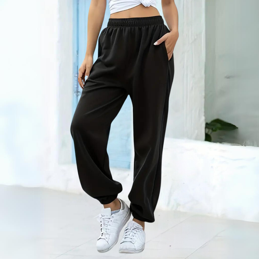 Baggy Joggingbroek met Hoge Taille voor Dames - Losse Pasvorm voor Bewegingsvrijheid en een Casual Look
