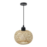 Bamboe plafondlamp | Handgevlochten rotan ledlamp