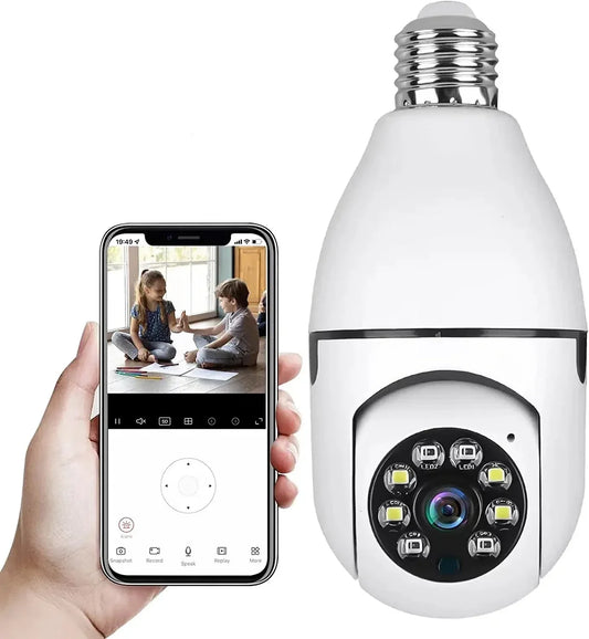 Beveiligingscamera in de vorm van een gloeilamp