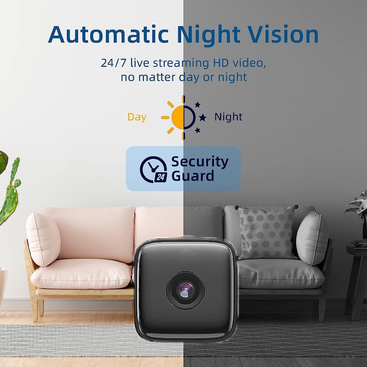 Binnencamera met nachtzicht, bewegingsdetectie en wifi-toegang