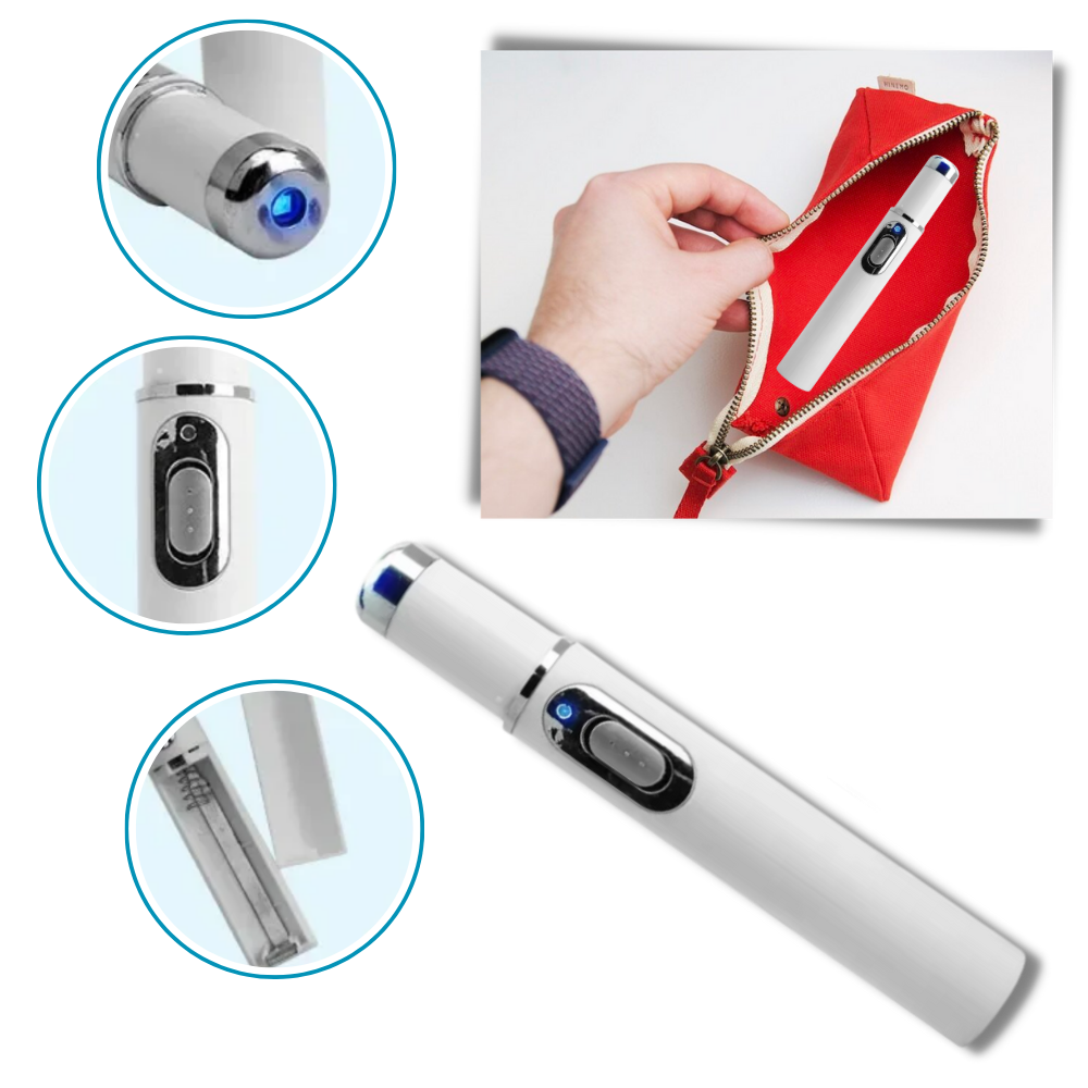 Blauwlicht-laserpen voor een zuiverdere huidteint