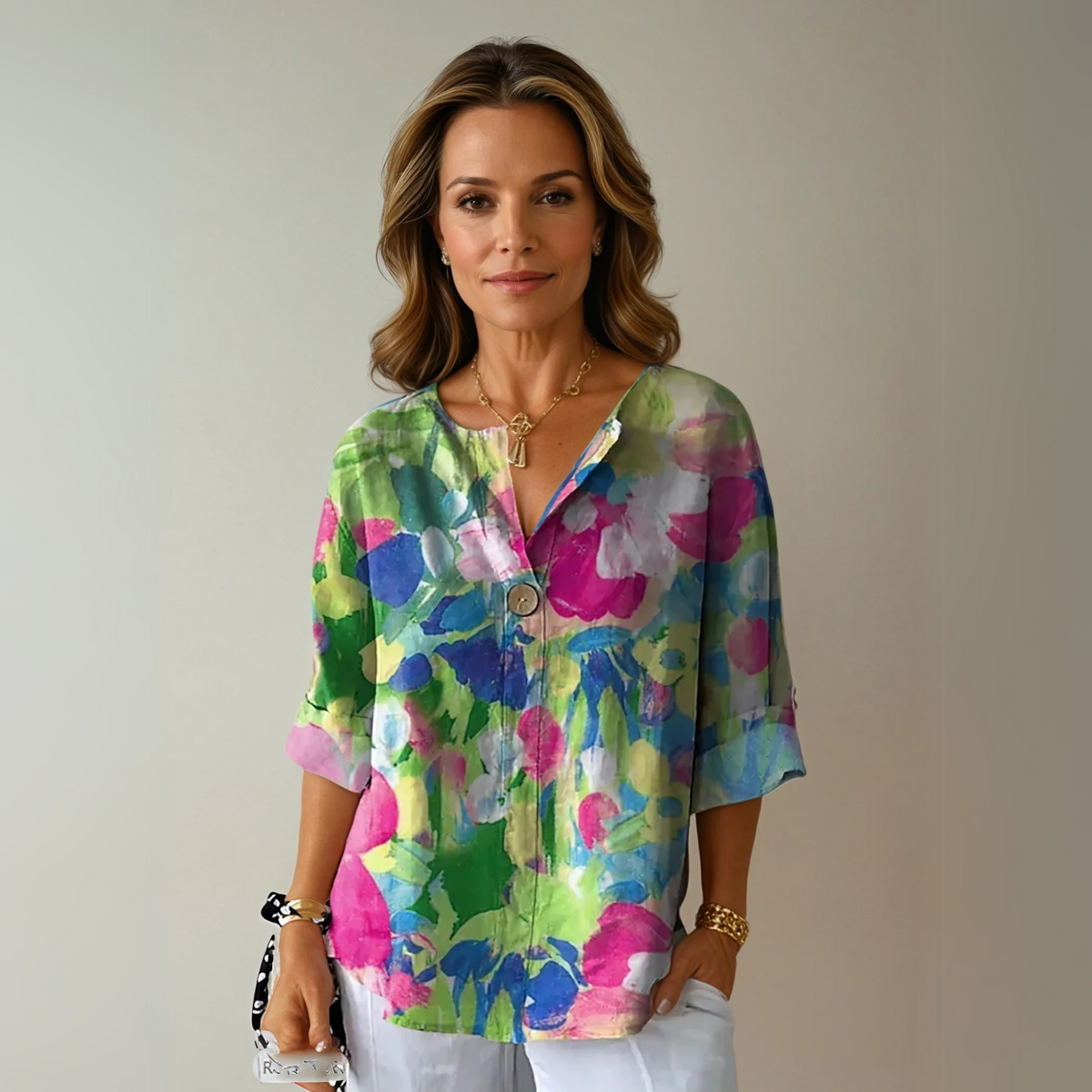 Blouse met bloemenprint en 3/4-mouwen