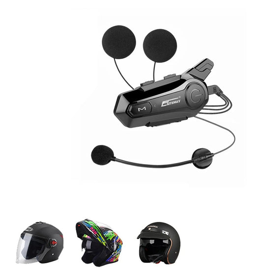Bluetooth motorhelm intercom - draadloze intercom met 1000 m bereik, handsfree bellen, haarscherp geluid voor 2 rijders voor reizen en avontuur
