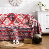 Bohemian gebreid bankplaid met franjes
