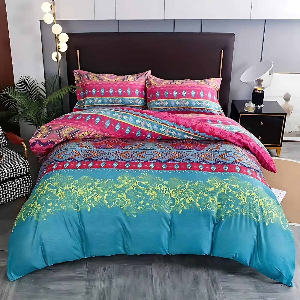 Boho dekbedovertrek met stammenpatroon