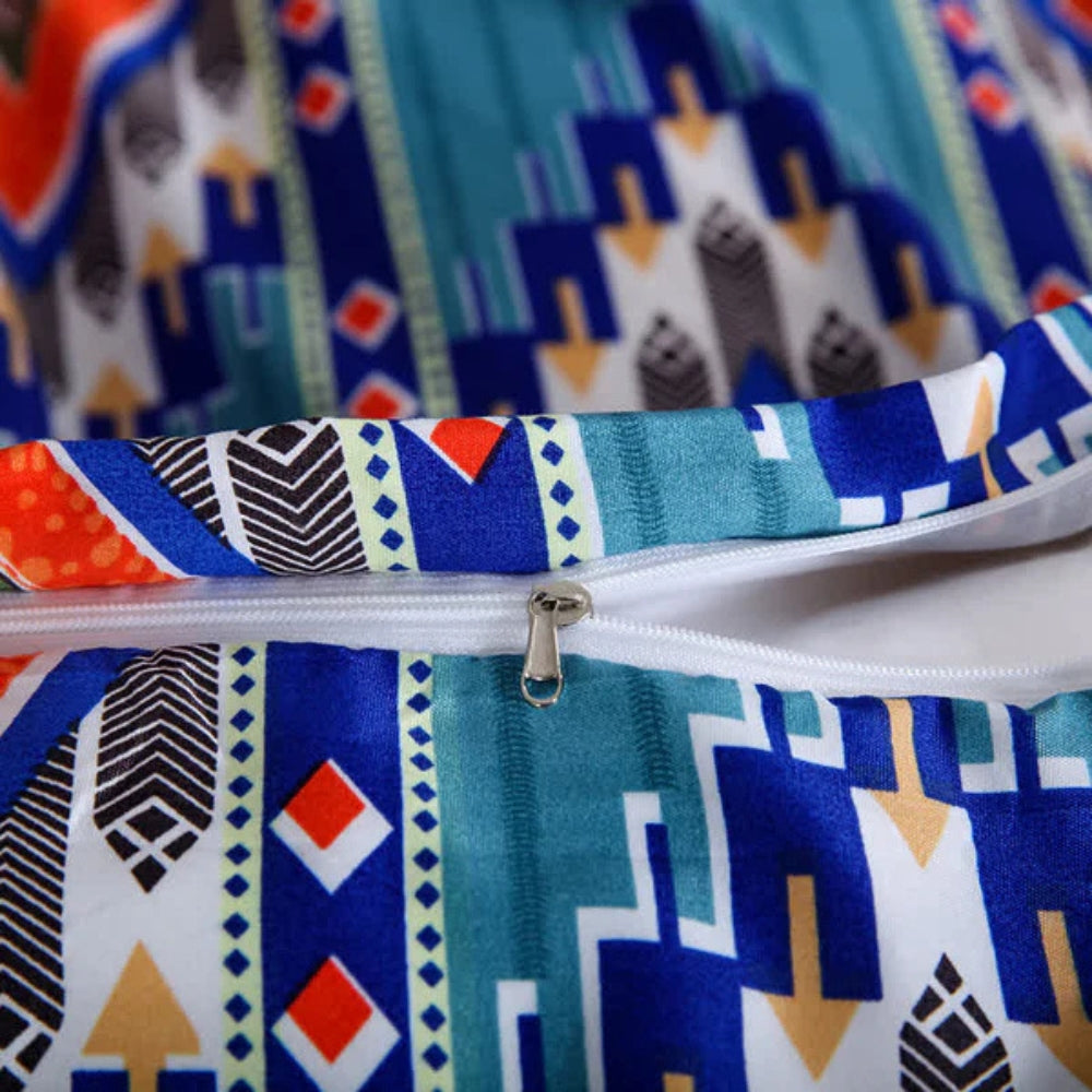 Boho dekbedovertrek met stammenpatroon