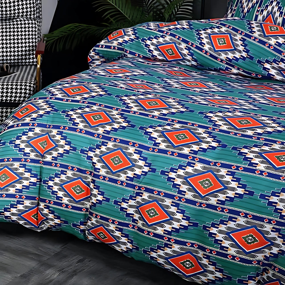 Boho dekbedovertrek met stammenpatroon
