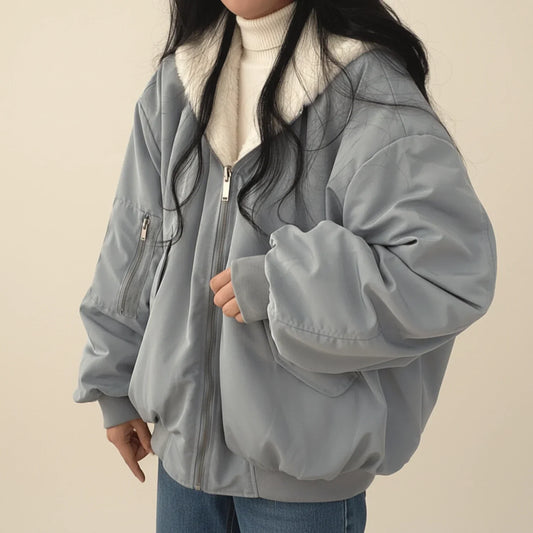 Bomberjack voor dames met capuchon en bont