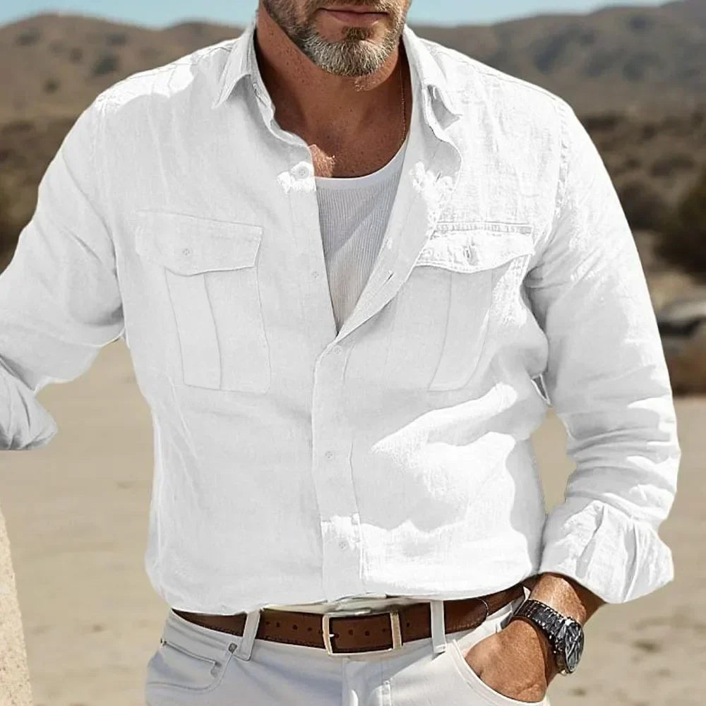 Button-down overhemd voor heren met borstzakken