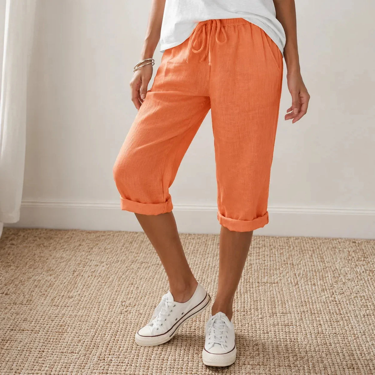 Capribroek met pull-on look