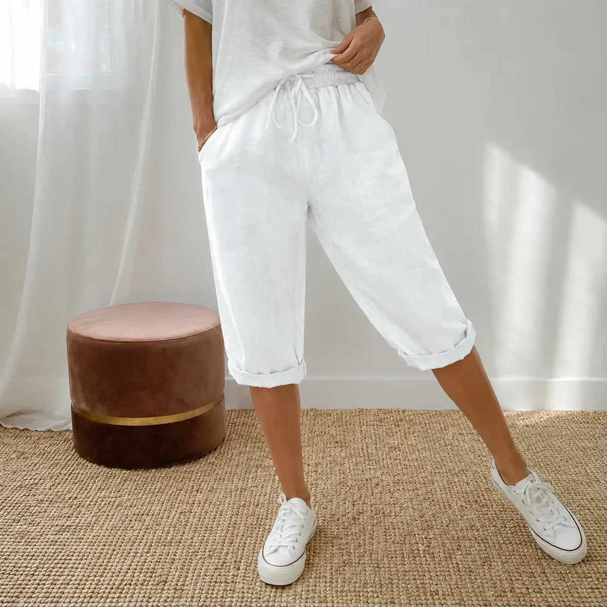 Capribroek met pull-on look