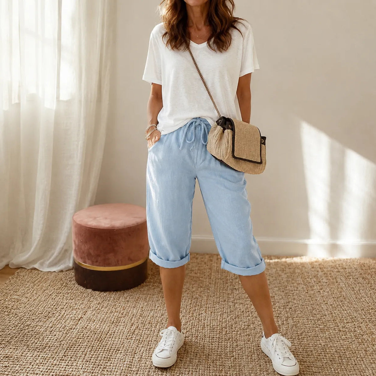 Capribroek met pull-on look