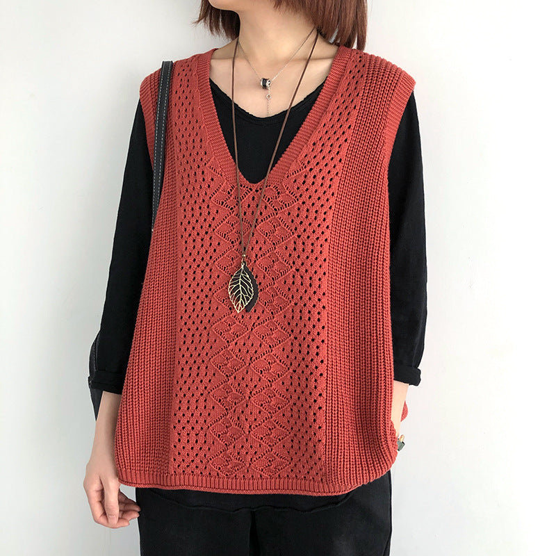 Casual elegant oversized gebreide spencer voor dames