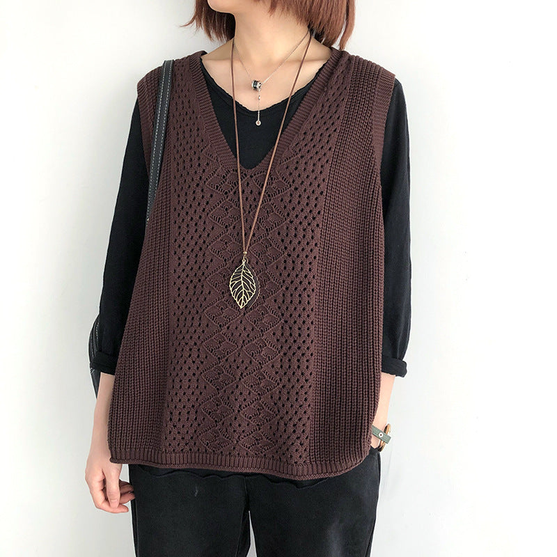 Casual elegant oversized gebreide spencer voor dames