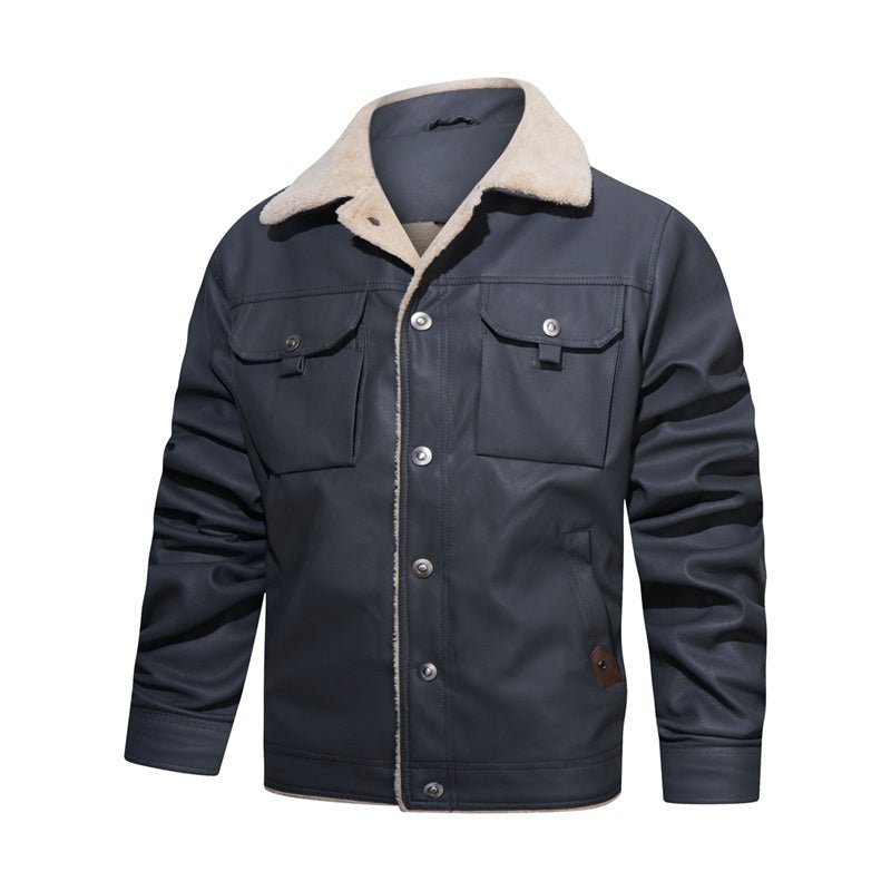 Casual herenjack met sherpakraag