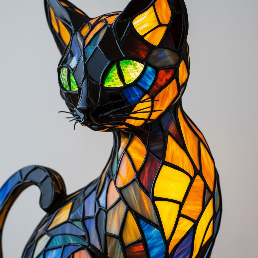 Charmant artistiek decoratief kattenbeeldje