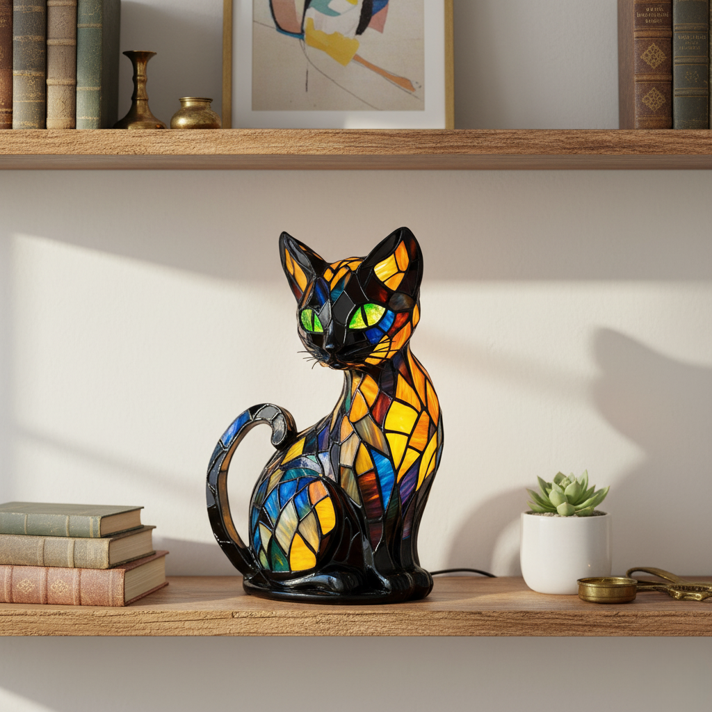 Charmant artistiek decoratief kattenbeeldje