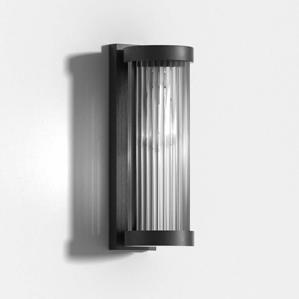 Cilindrische solarlamp voor buiten van metaal en glas