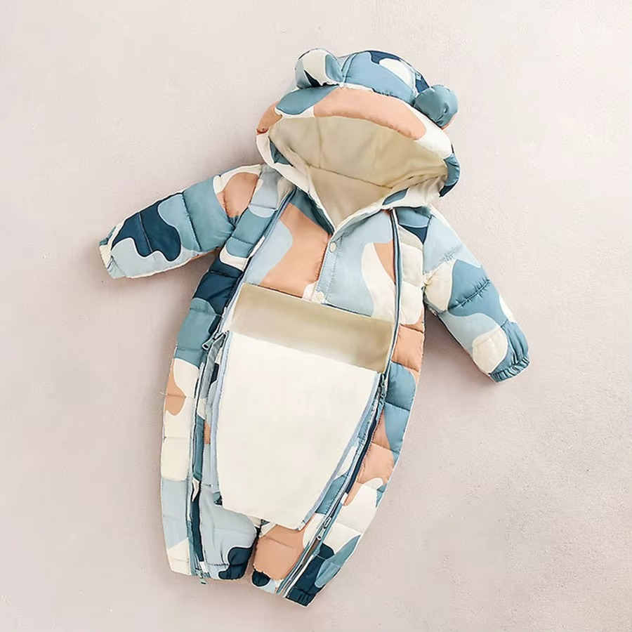 Comfortabel fleece sneeuwpak met capuchon voor baby's en peuters