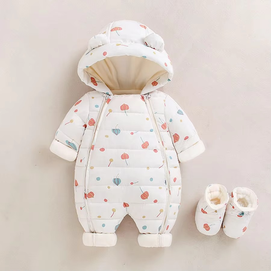Comfortabel fleece sneeuwpak met capuchon voor baby's en peuters