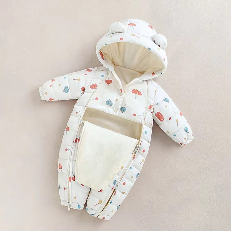 Comfortabel fleece sneeuwpak met capuchon voor baby's en peuters