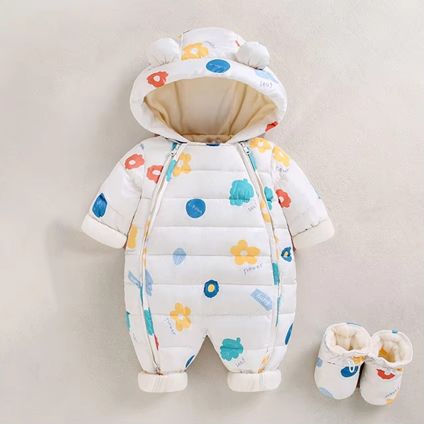 Comfortabel fleece sneeuwpak met capuchon voor baby's en peuters