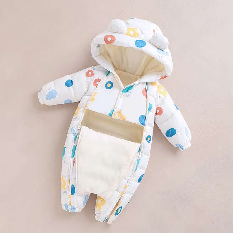 Comfortabel fleece sneeuwpak met capuchon voor baby's en peuters