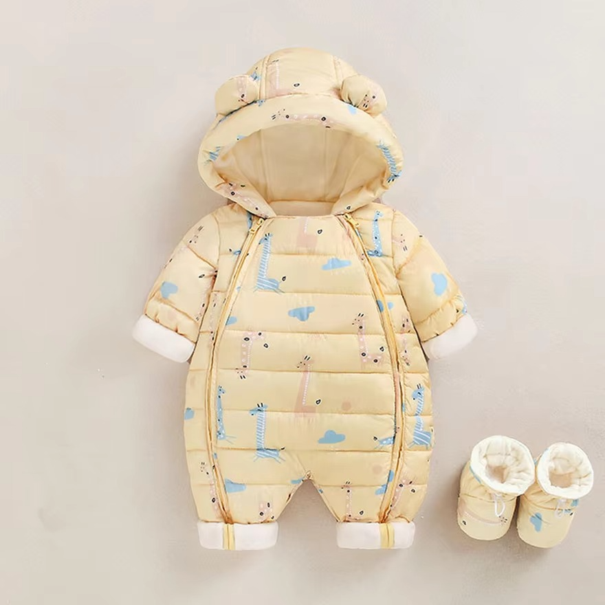 Comfortabel fleece sneeuwpak met capuchon voor baby's en peuters