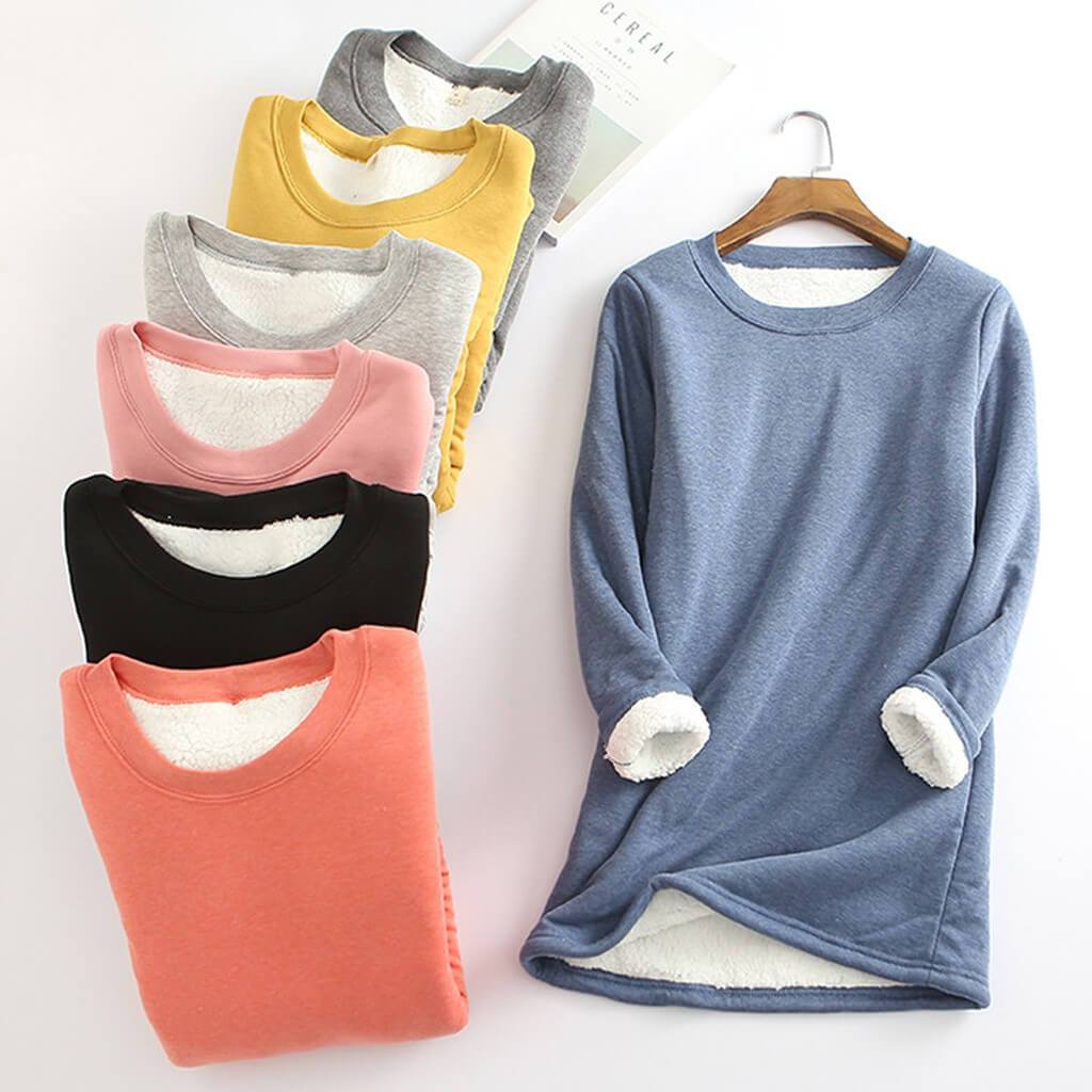 Comfortabele dames sweater met fleece voering