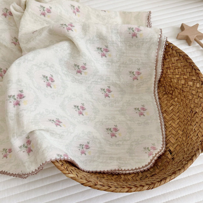 Comfortabele katoenen deken met bloemenprint voor dames