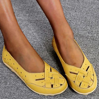 Comfortabele mocassins van ademend leer