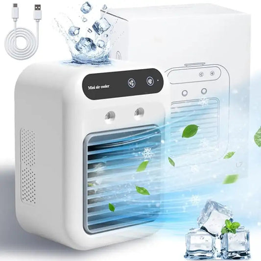 Compacte draagbare airco ventilator met USB-oplaadfunctie