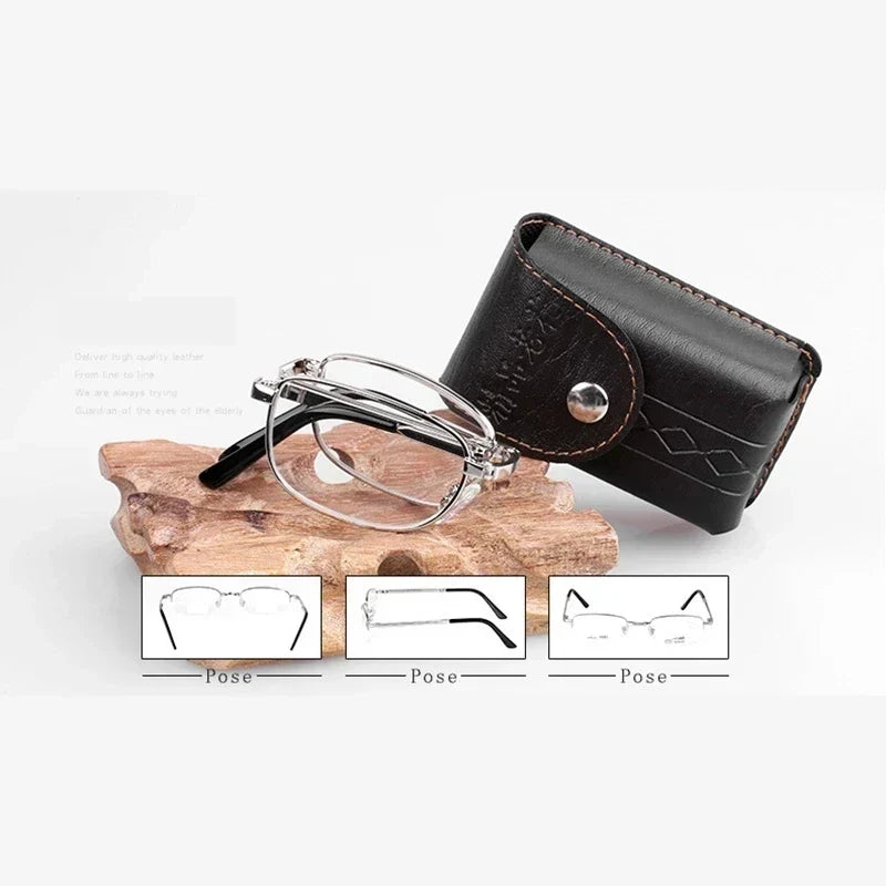 Compacte opvouwbare leesbril met etui