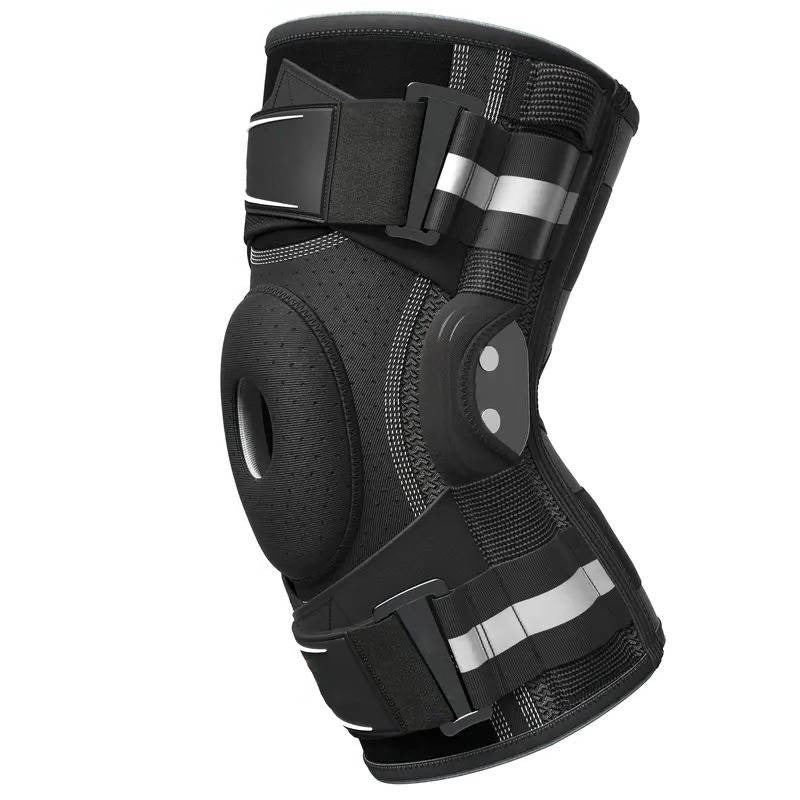 Compressie kniebrace met zijstabilisatoren voor hardlopen en basketbal