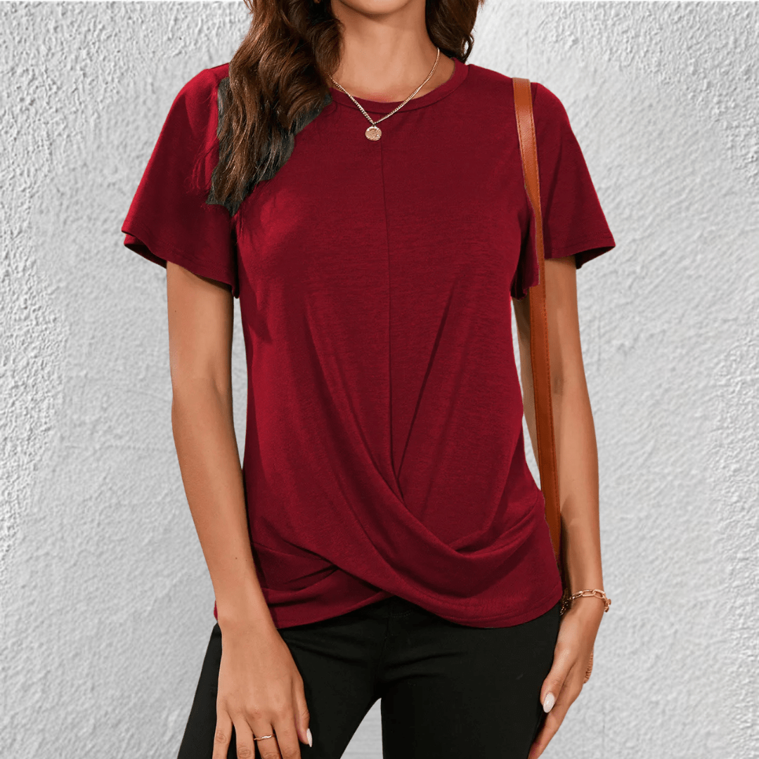 Dames Blouse met Ronde Hals en Buikcorrigerend Effect