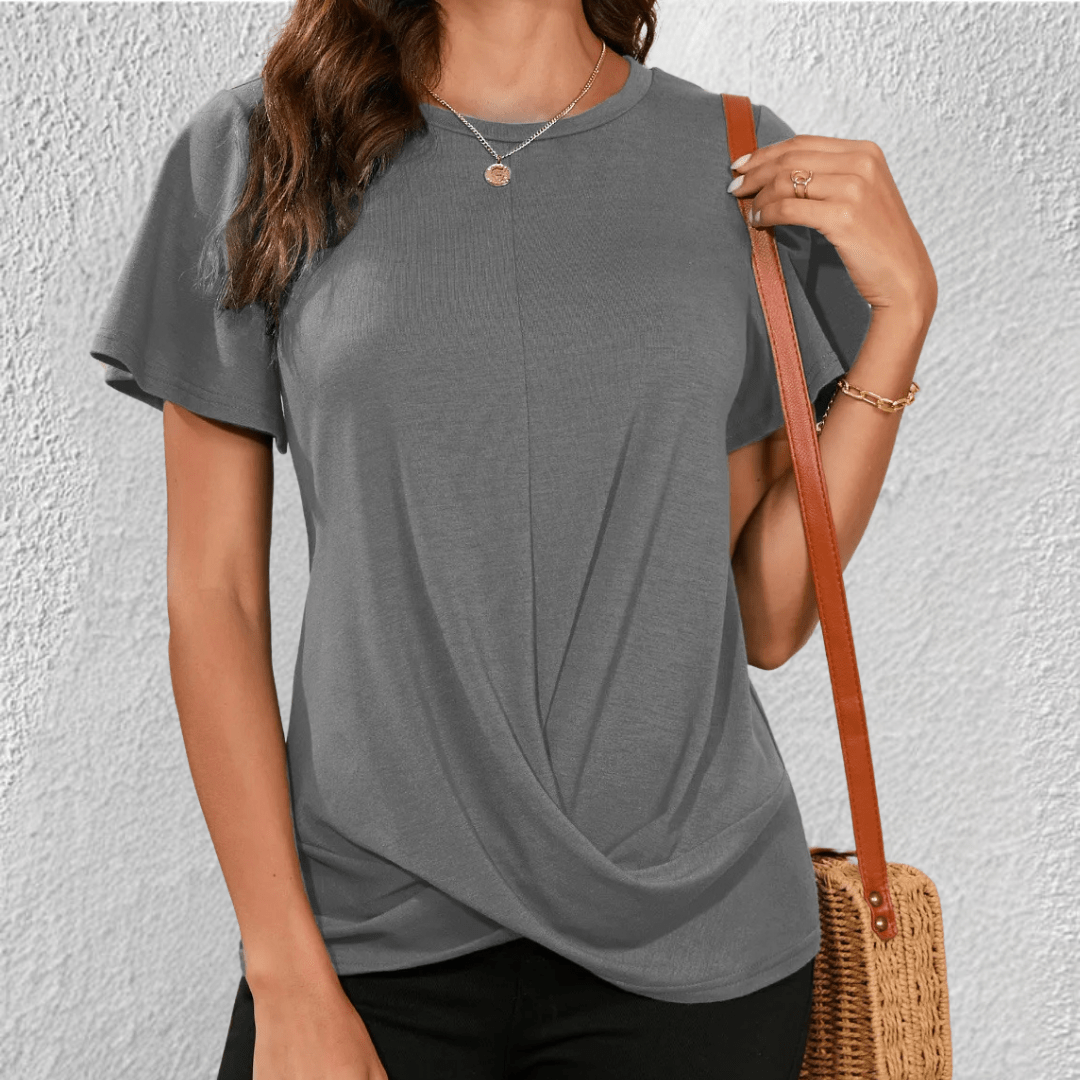 Dames Blouse met Ronde Hals en Buikcorrigerend Effect