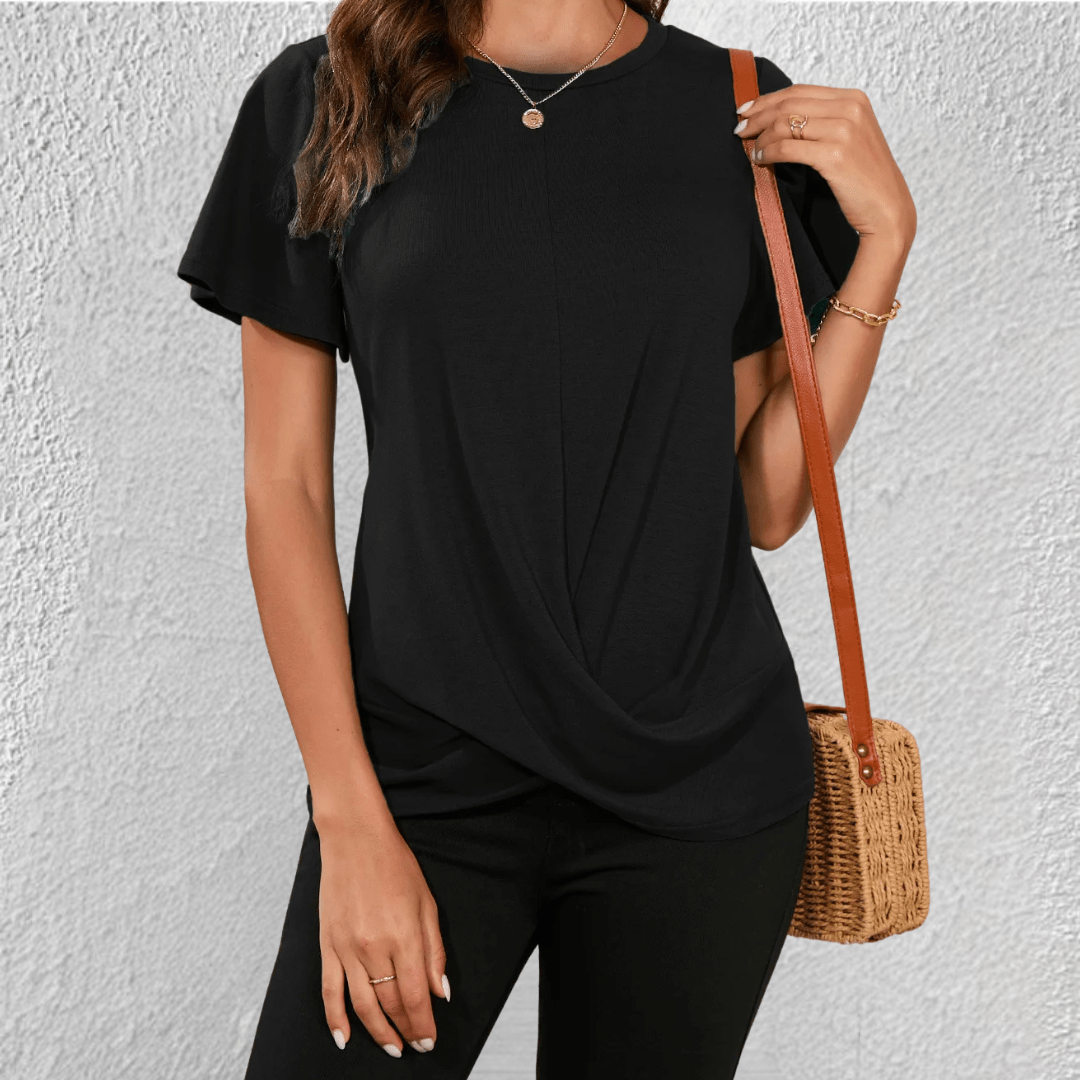 Dames Blouse met Ronde Hals en Buikcorrigerend Effect
