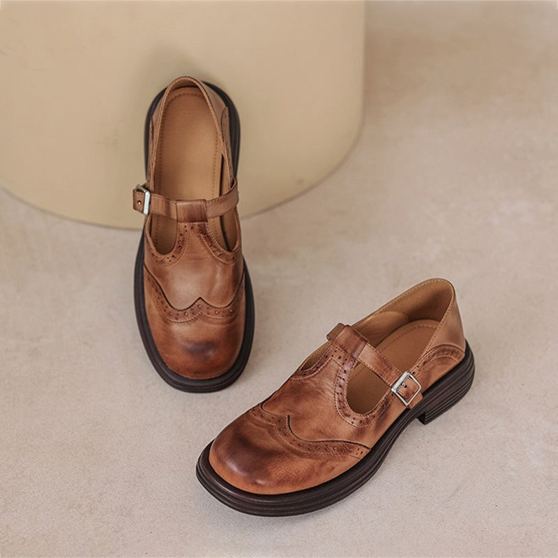 Dames T-band schoenen – Gestructureerde look met geperforeerde details