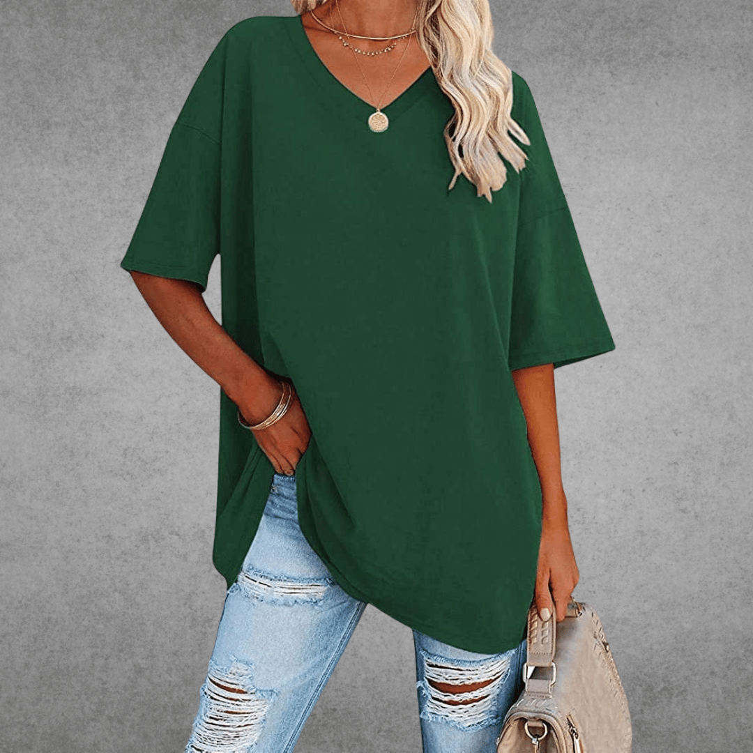 Dames T-shirt met 3/4-mouwen en ronde hals