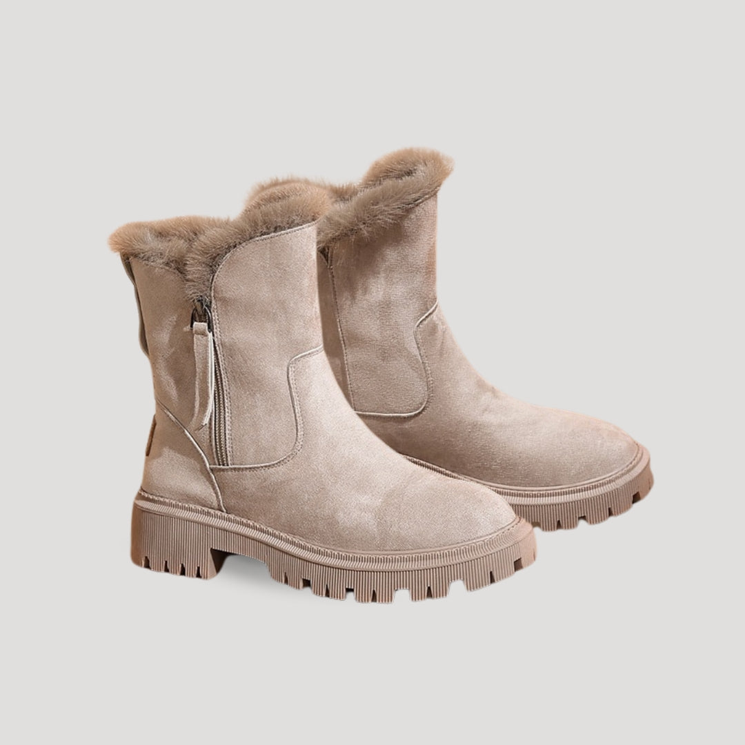 Dames winterlaarzen met hoge schacht en robuuste zool