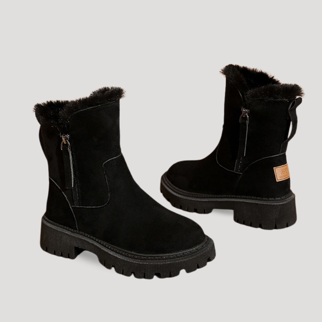 Dames winterlaarzen met hoge schacht en robuuste zool