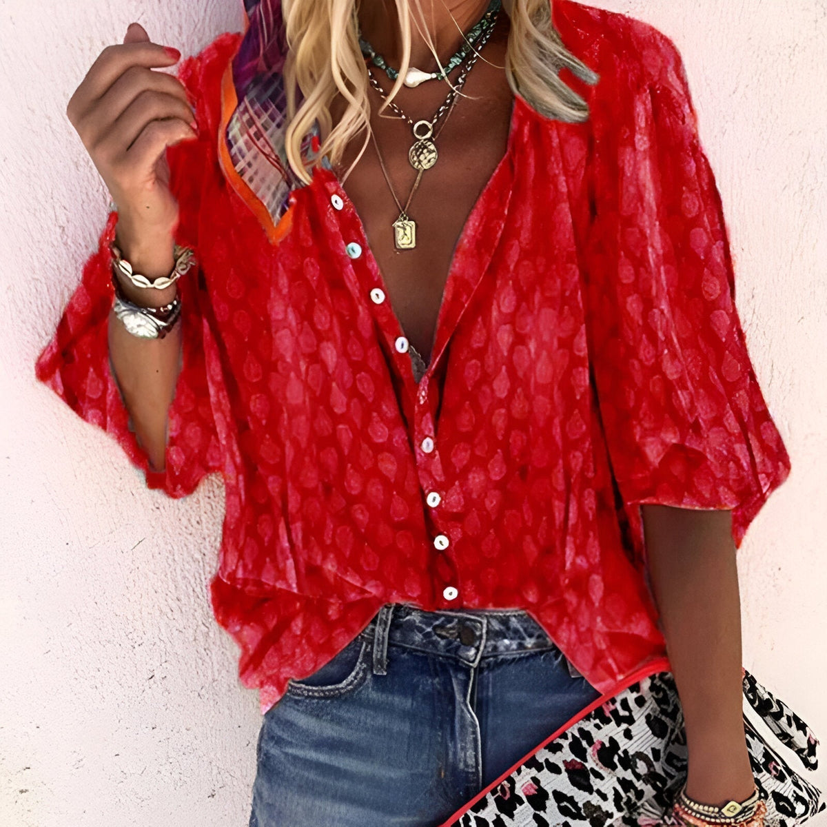 Damesblouse met knoopsluiting